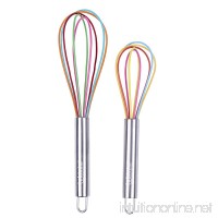 Webake 8-inch and 10-inch Silicone Egg Whisk  2-Pack (Multicolor) - B01MSONYFK
